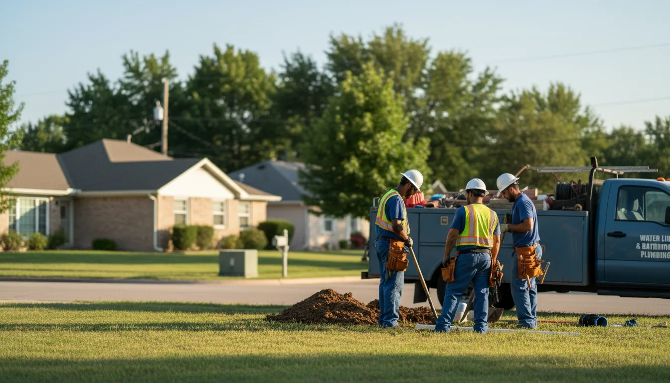 Residential water line and bathroom plumbing service in Clermont, IA